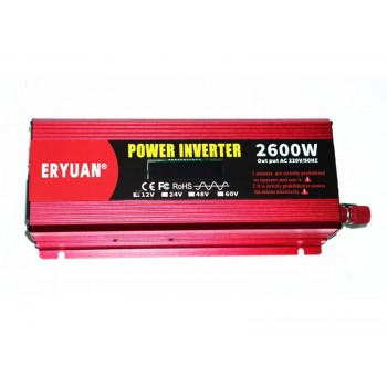 Инвертор (преобразователь) 12V-220V 2600W (чистый синус)